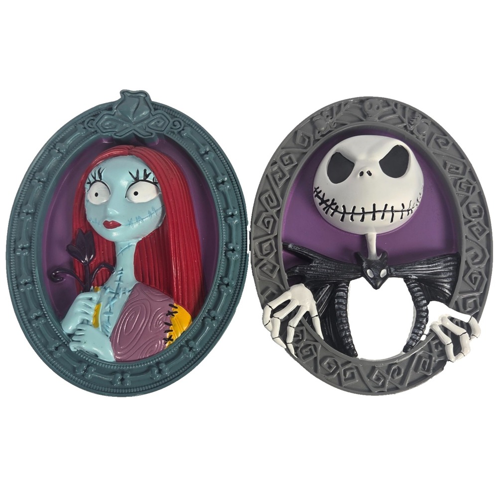 Nightmare Before Christmas Jack Sally 3D Portrait Wall Decor Set Disney New